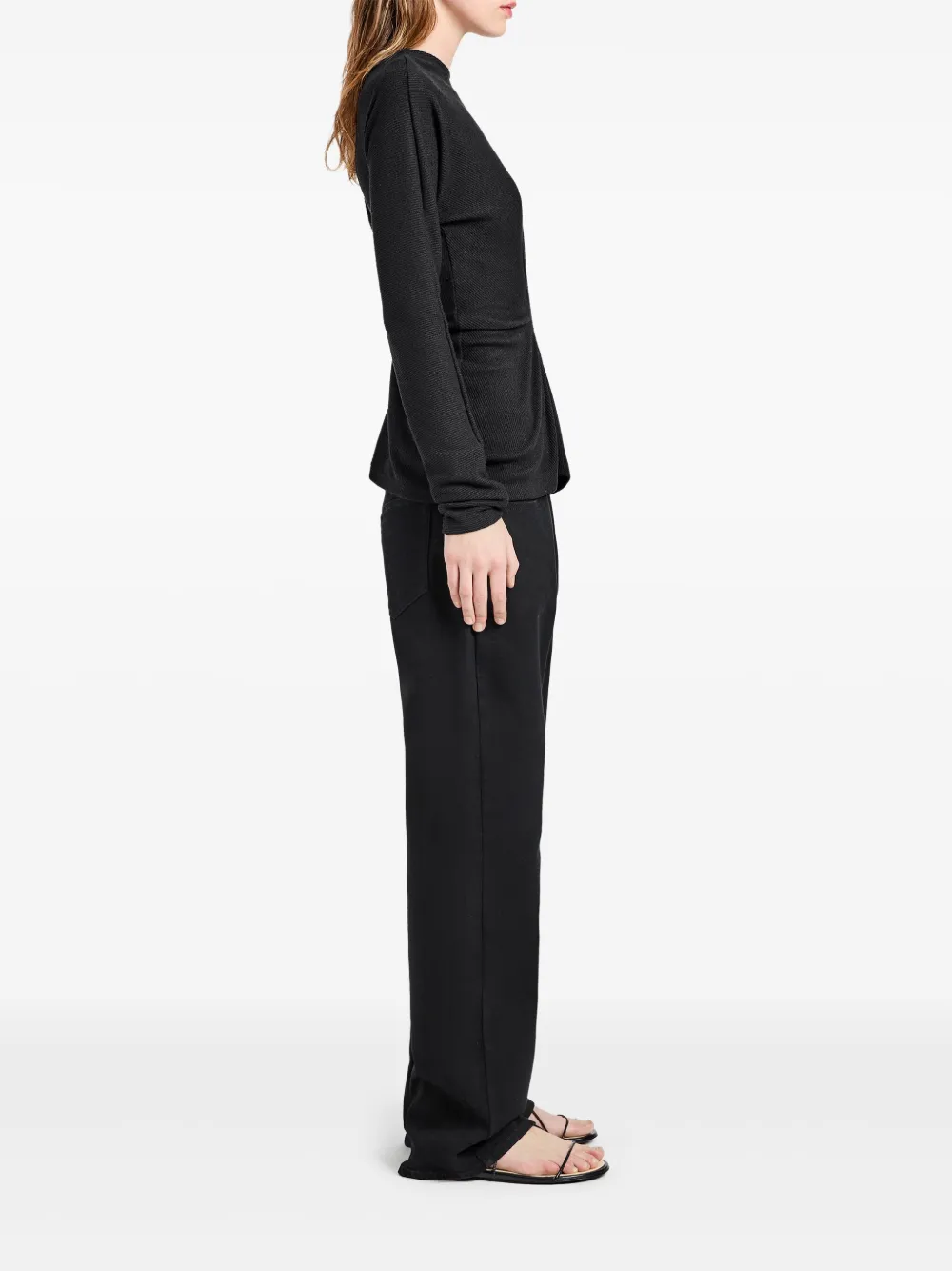 Shop Proenza Schouler White Label Heather Knitted Top In Black