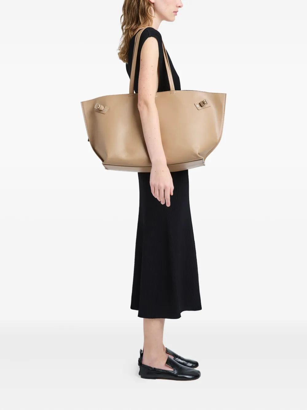 Proenza Schouler Days Carryall buckle-detail calfskin tote bag - Beige