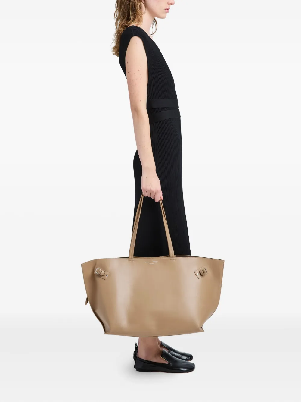 Proenza Schouler Days Carryall buckle-detail calfskin tote bag Beige
