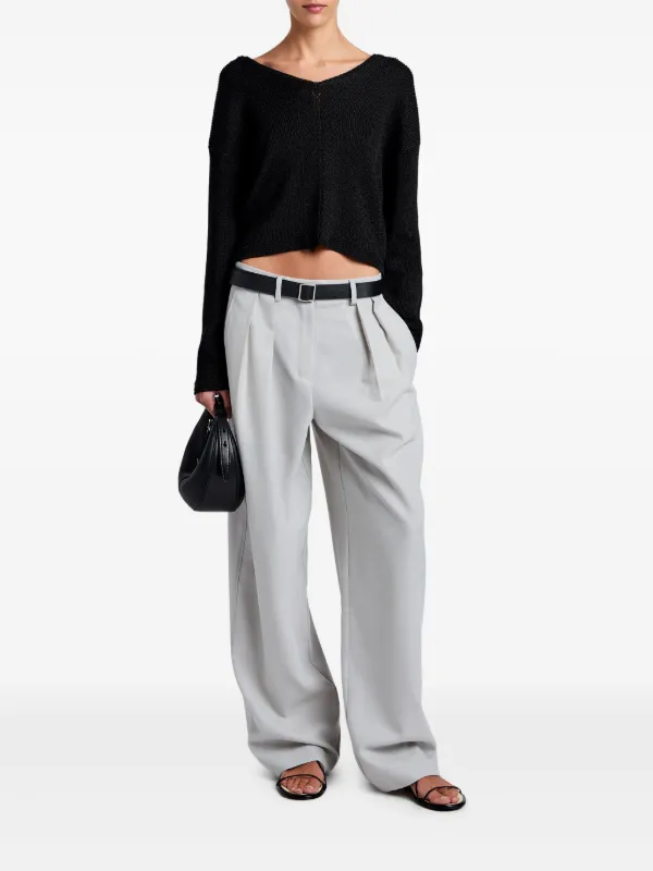 【Proenza Schouler】ホワイトラベル Eleanorワイドレッグパンツ White Label Eleanor wide-leg pants in white - Proenza