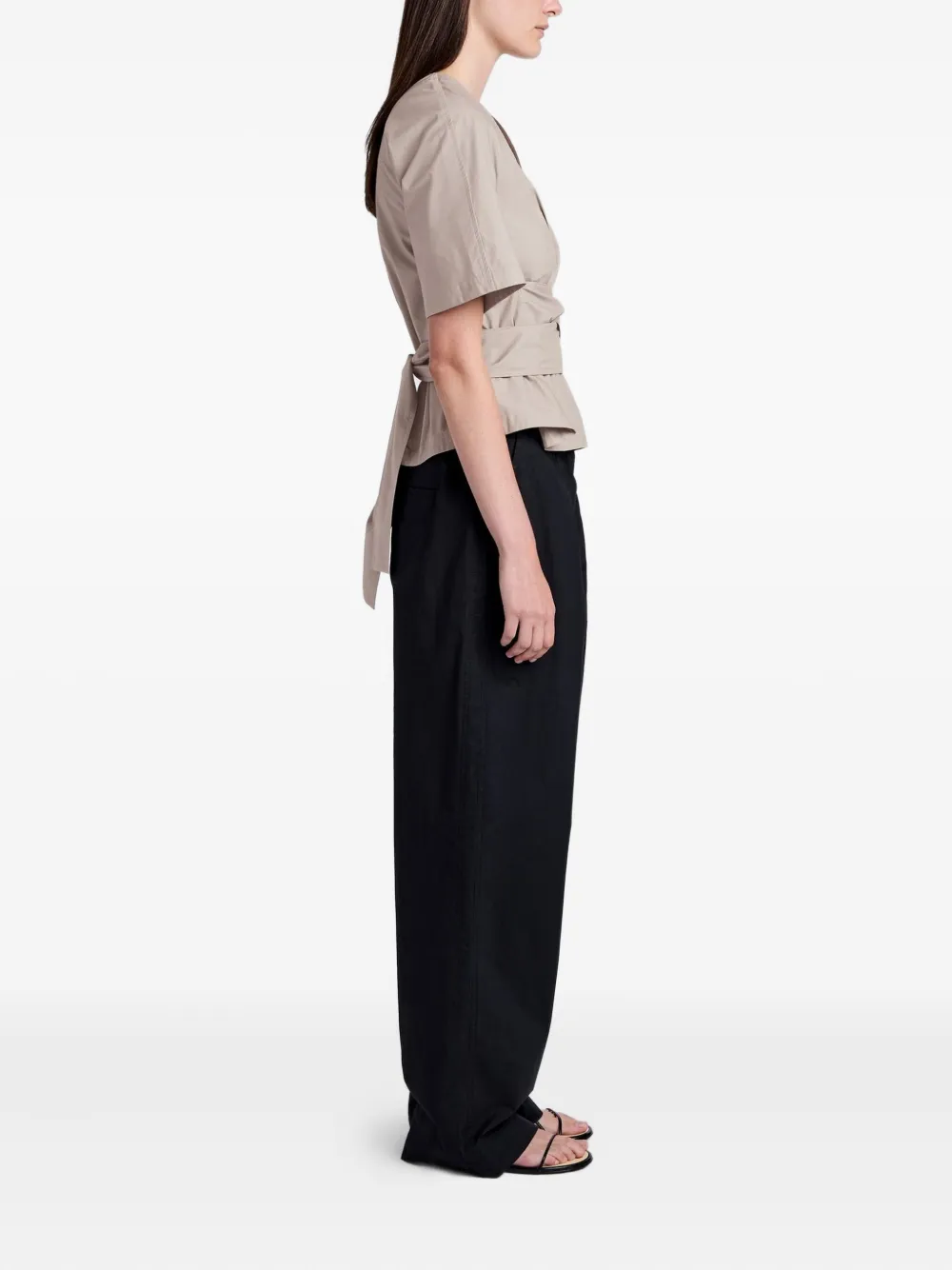 Proenza Schouler White Label Lilian top met gestrikte taille Beige