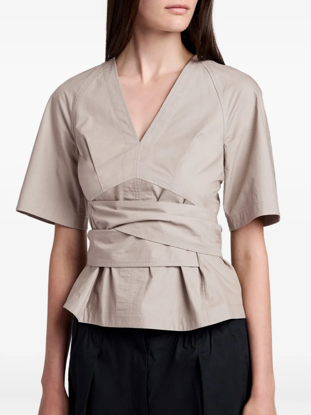 Proenza Schouler White Label Lilian top met gestrikte taille Beige