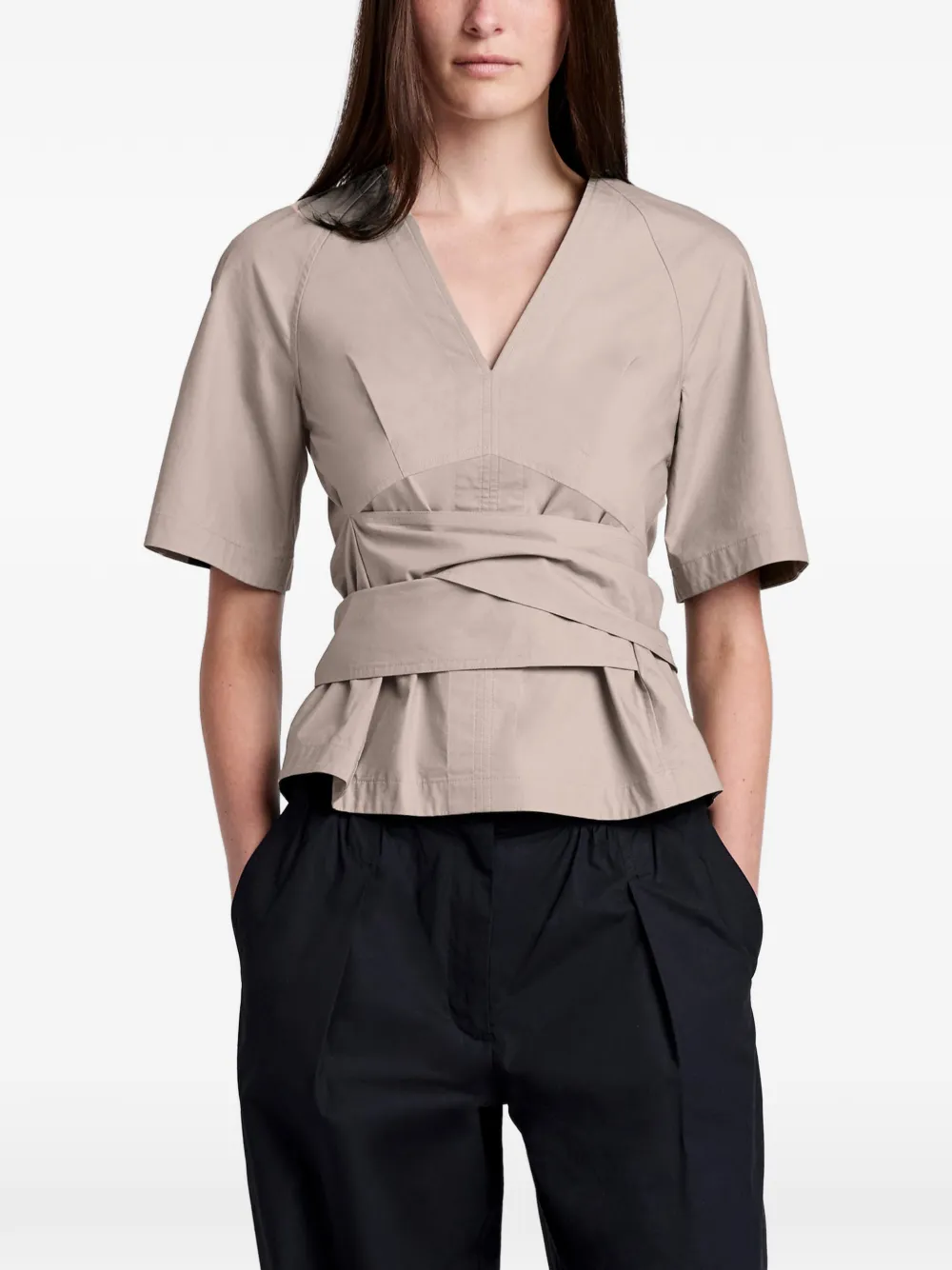 Proenza Schouler White Label Lilian top met gestrikte taille Beige