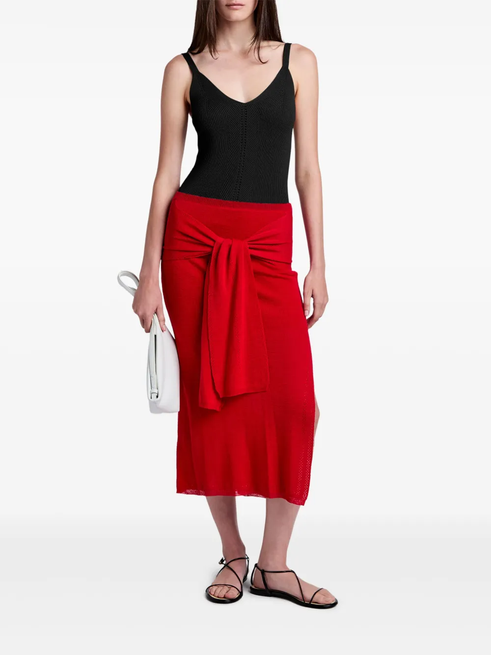 Proenza Schouler White Label Phelan midi-rok - Rood