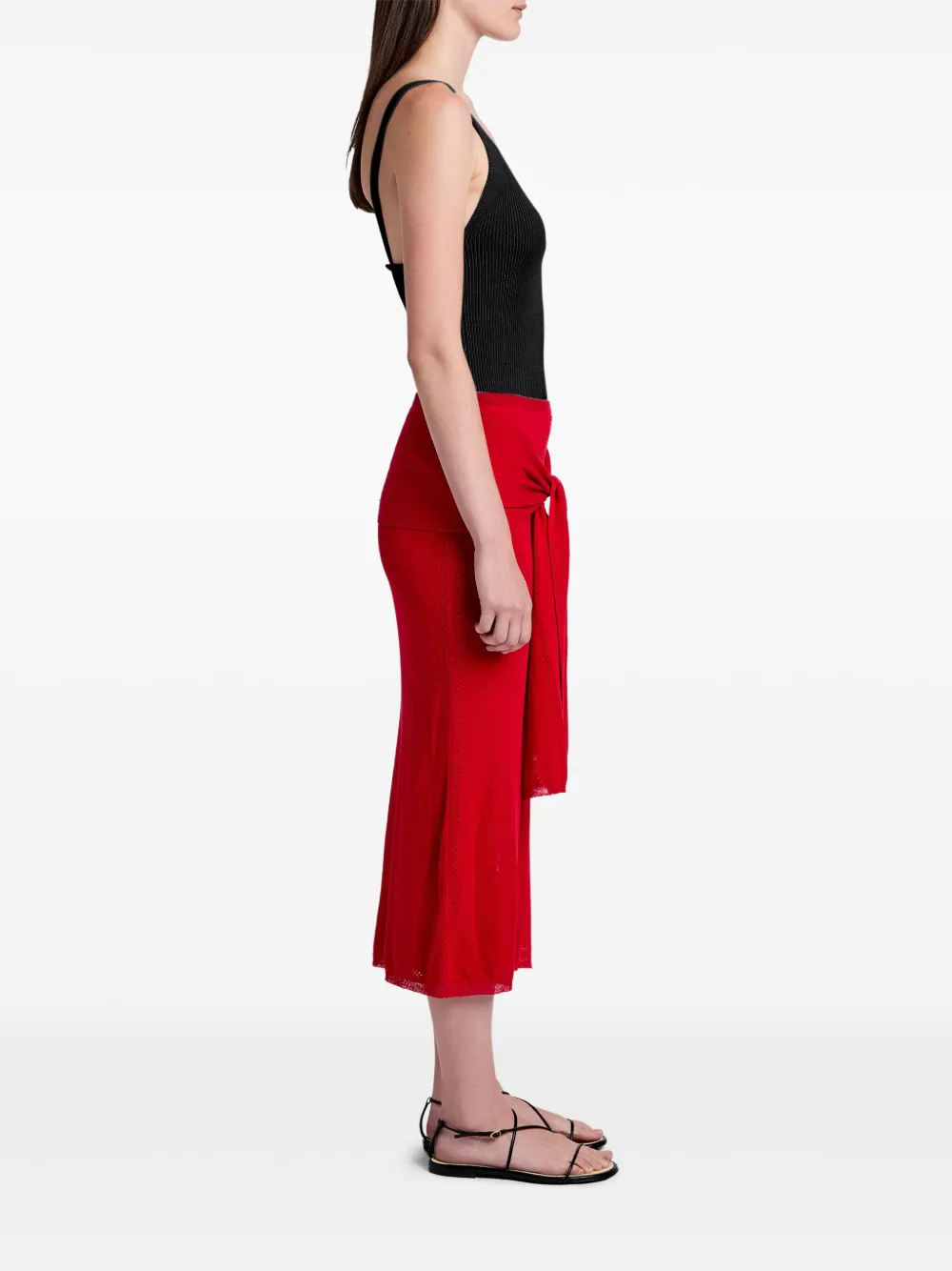 Shop Proenza Schouler White Label Phelan Midi Skirt In Red