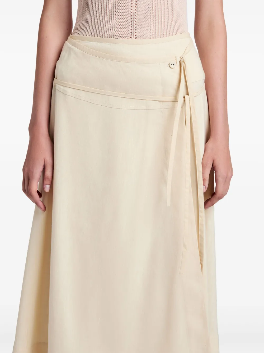 Shop Proenza Schouler White Label Jovie Wrap Skirt In Neutrals