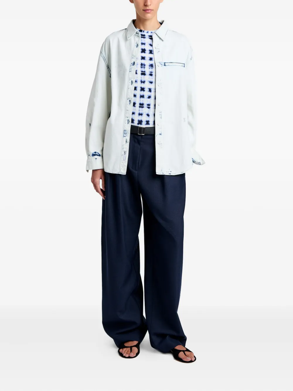 Proenza Schouler Kruger bleach-effect denim shirt - Blauw
