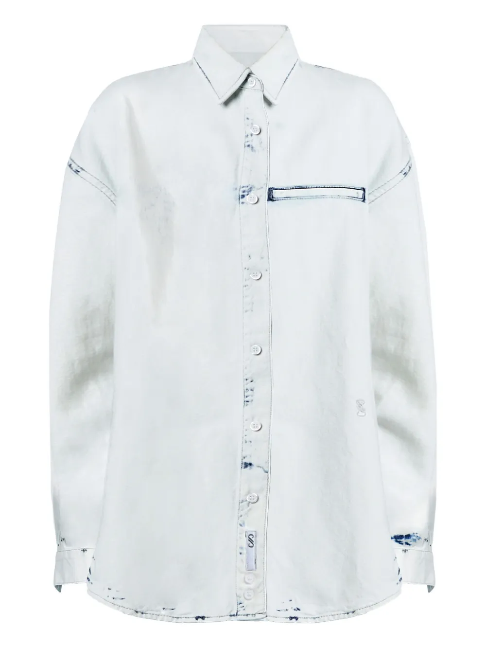 Proenza Schouler Kruger bleach-effect denim shirt Blauw