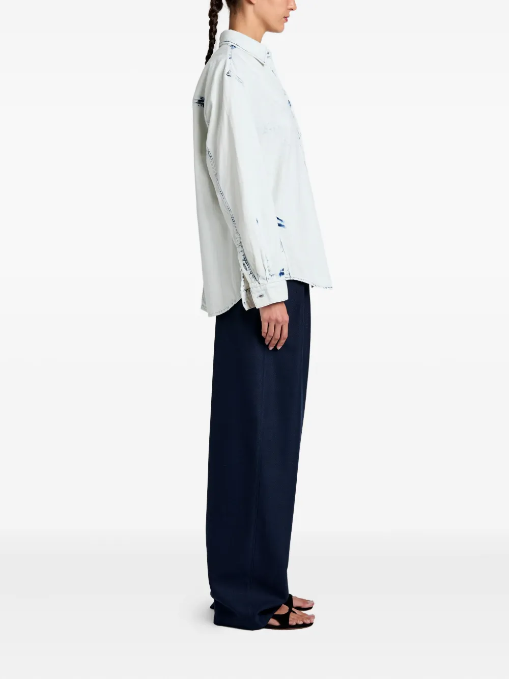 Proenza Schouler Kruger bleach-effect denim shirt Blauw