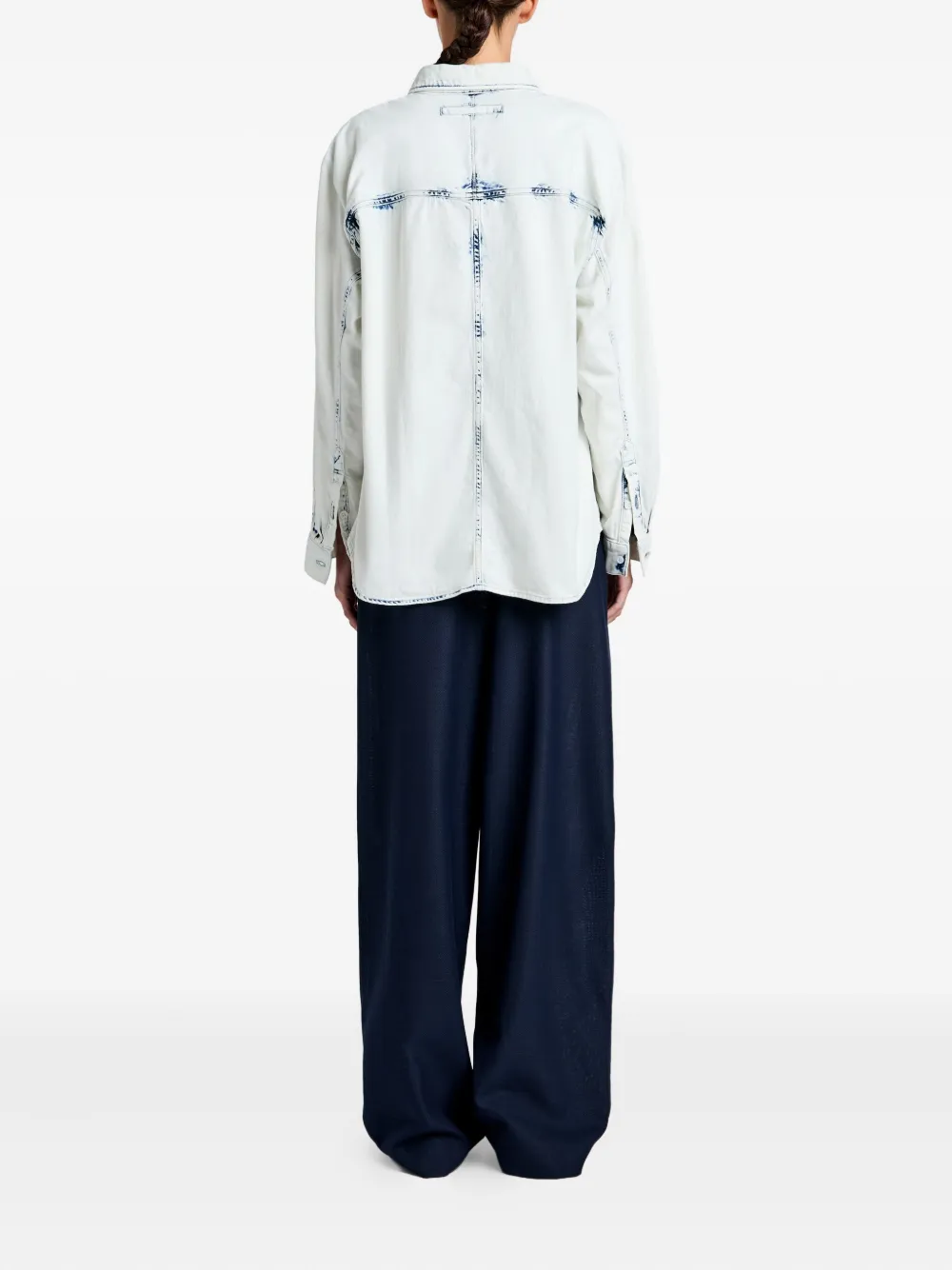 Proenza Schouler Kruger bleach-effect denim shirt Blauw