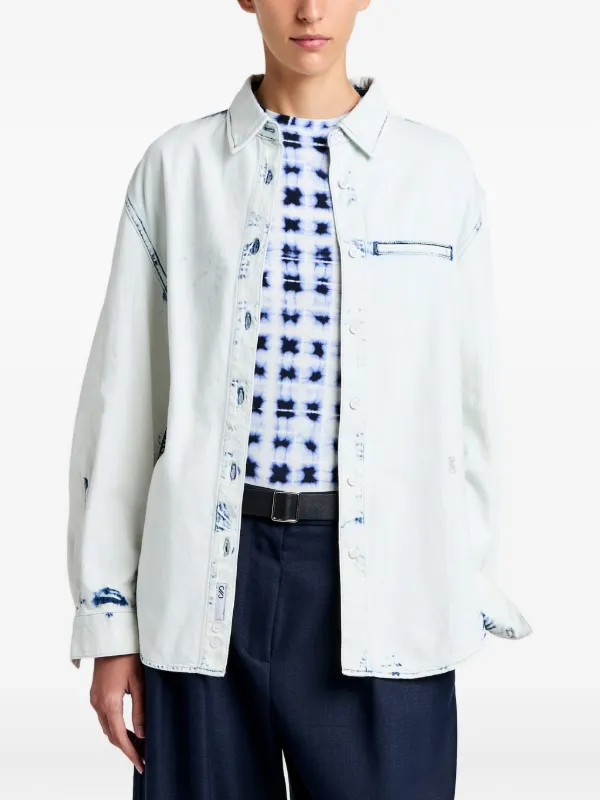 100002様PROENZA SCHOULER プロエンザ スクーラー シャツ Proenza Schouler Kruger bleach-effect Denim Shirt | Blue | FARFETCH