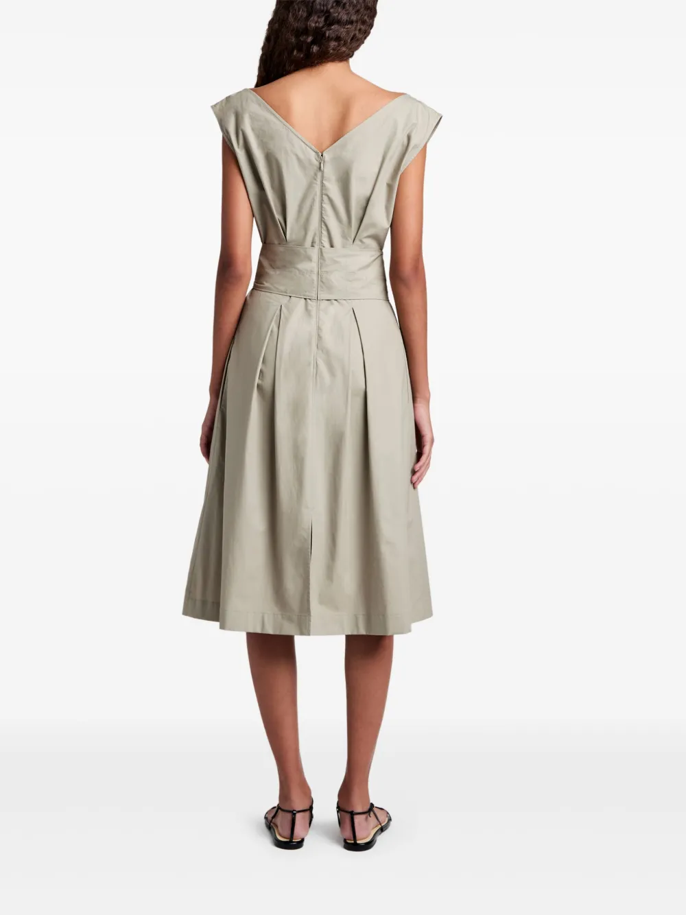 Shop Proenza Schouler White Label Caro Midi Dress In Neutrals