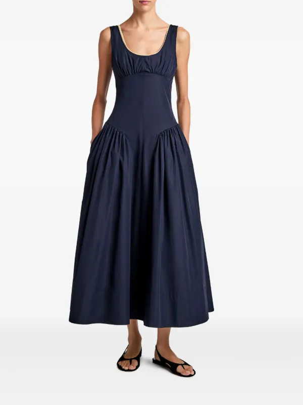 proenza schouler denim dress Drawstring Tie Denim Dress