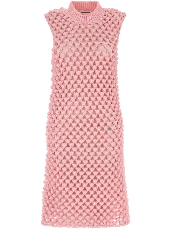 Jil Sander Crochet Dress | Pink | FARFETCH ID