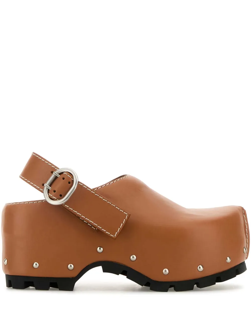 Jil Sander 90mm leather clogs Brown