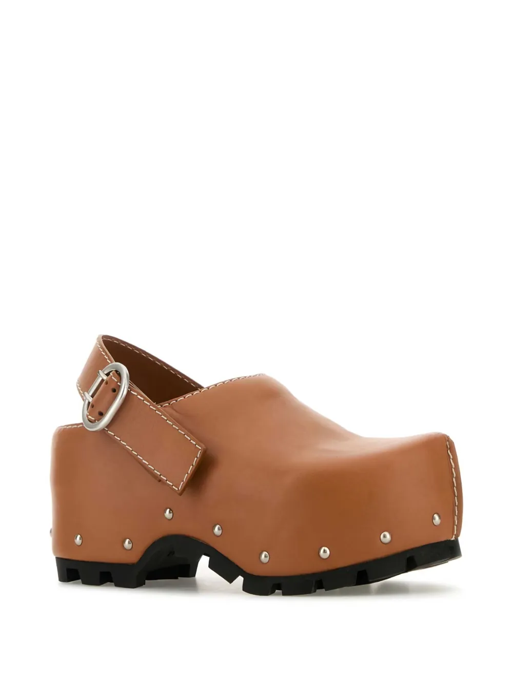 Jil Sander 90mm leather clogs Brown