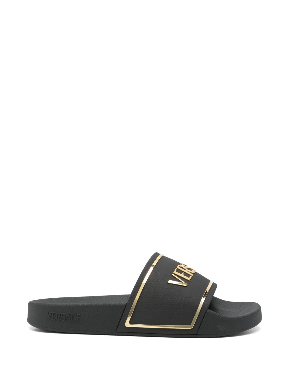 Versace embossed-logo slides Black