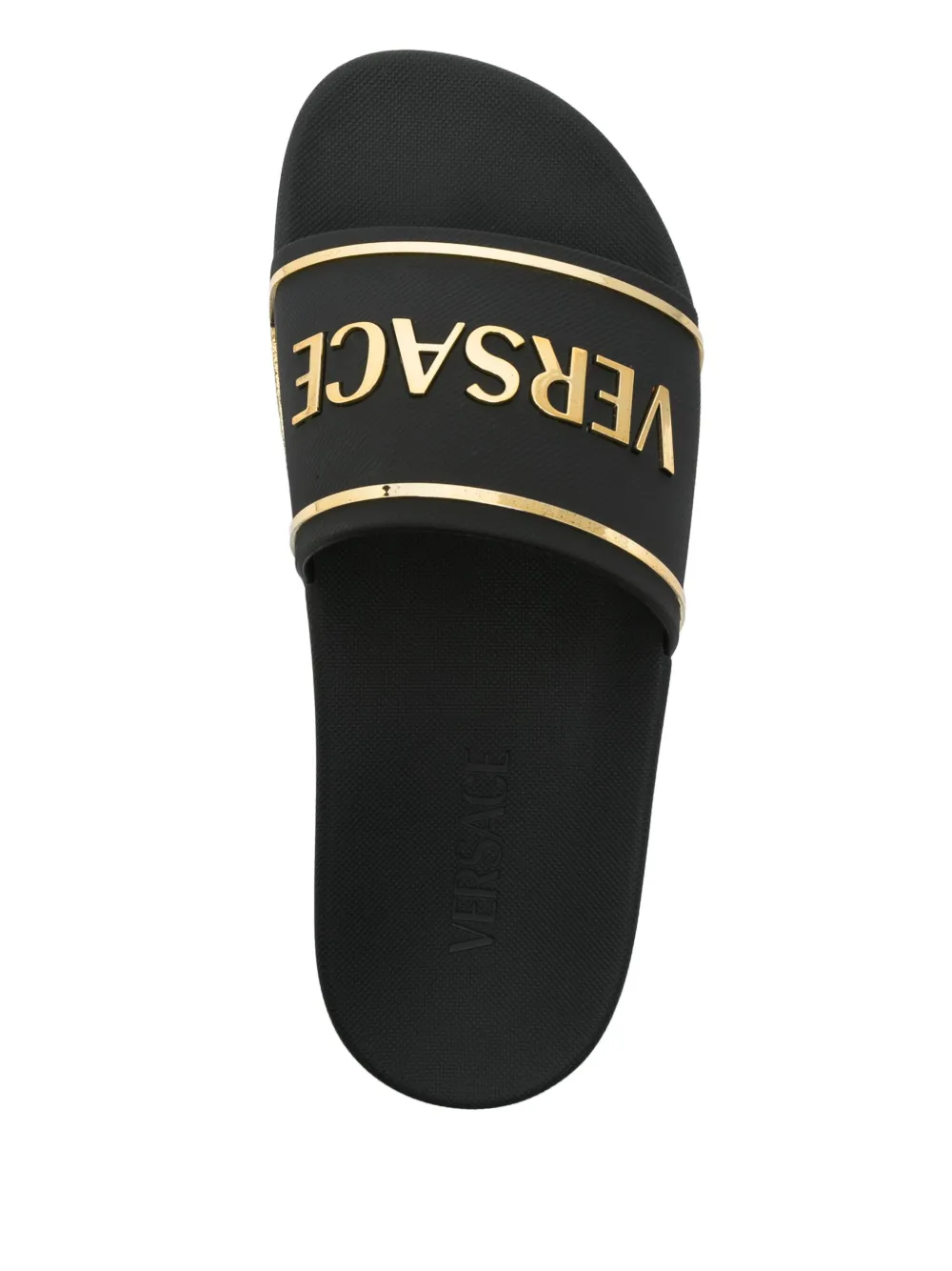 Versace embossed-logo slides Black