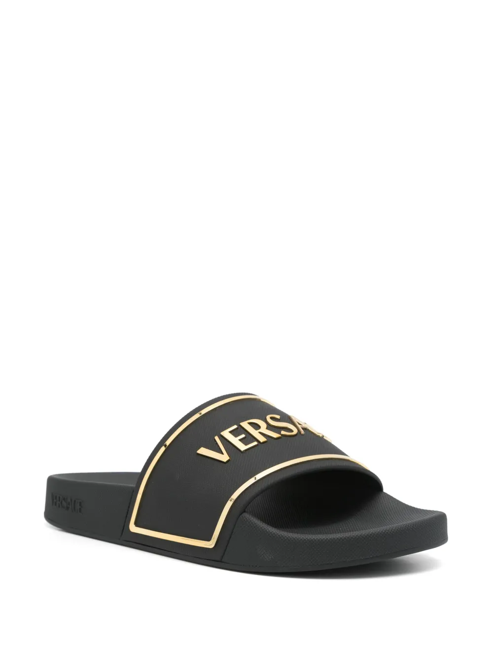 Versace embossed-logo slides Black