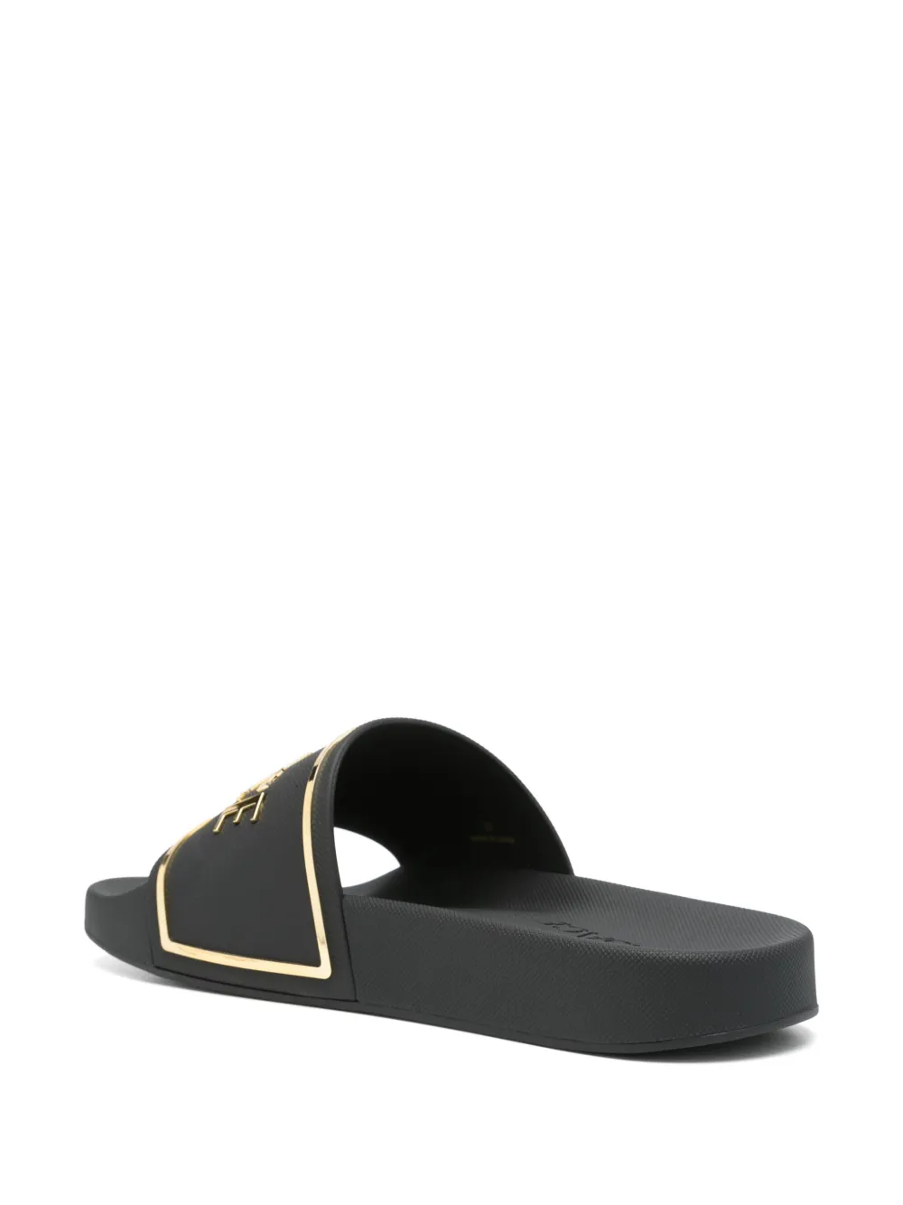 Versace embossed-logo slides Black