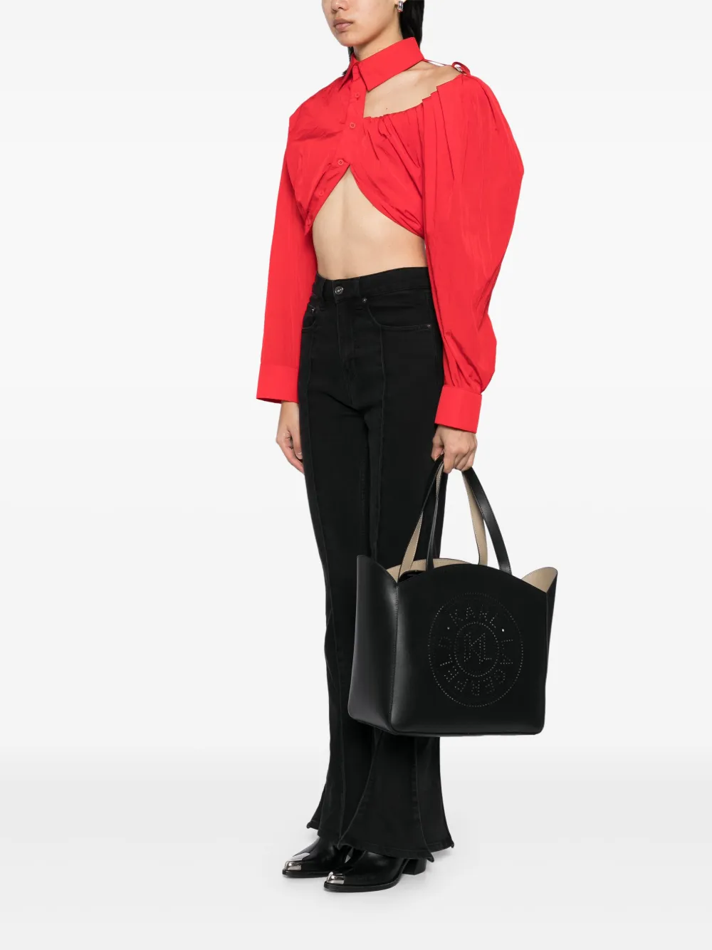 Karl Lagerfeld Grote geperforeerde shopper - Zwart
