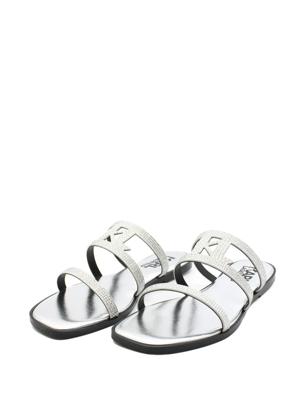 Karl Lagerfeld Olympia sandalen verfraaid met stras Zilver