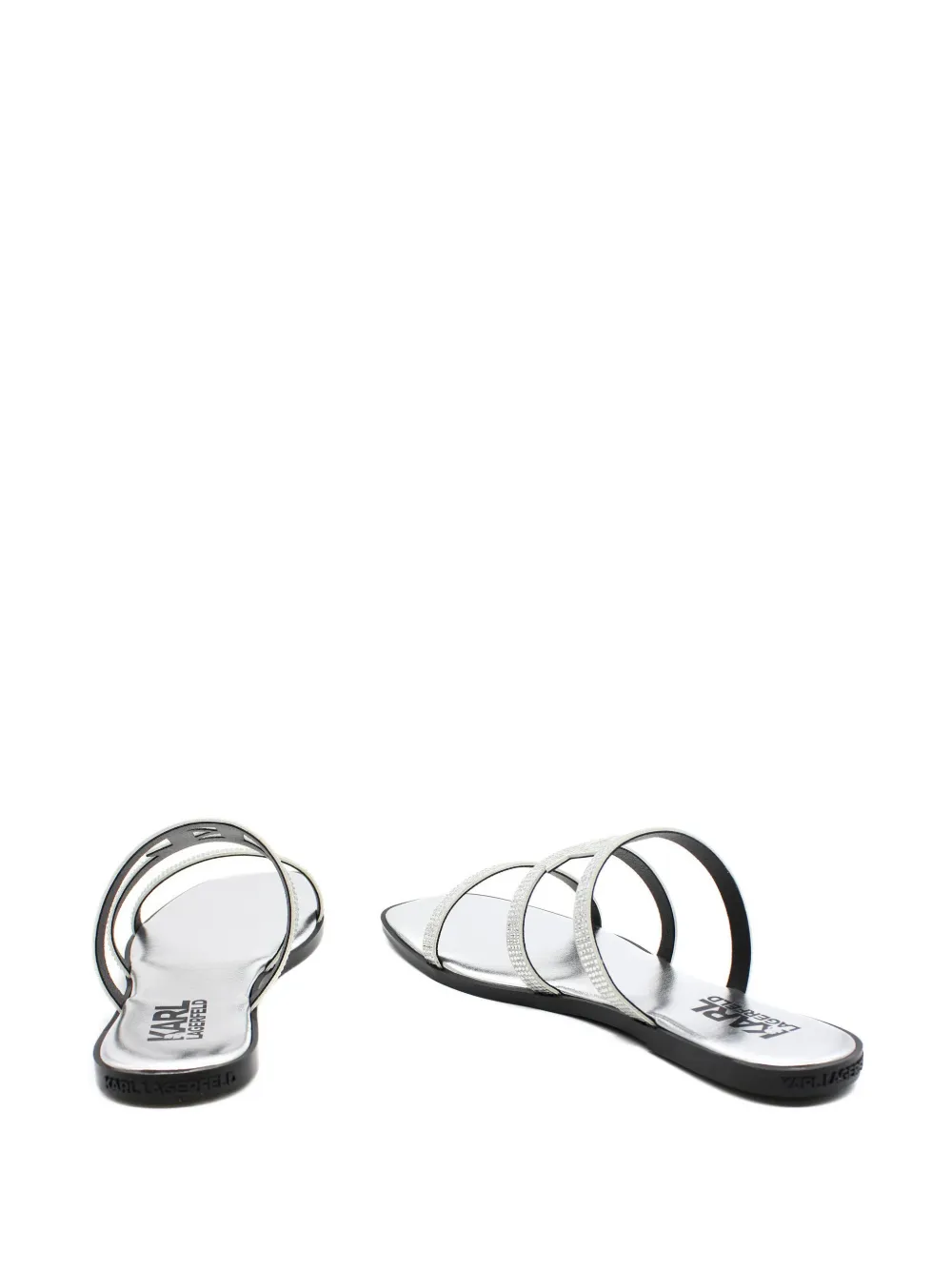 Karl Lagerfeld Olympia sandalen verfraaid met stras Zilver