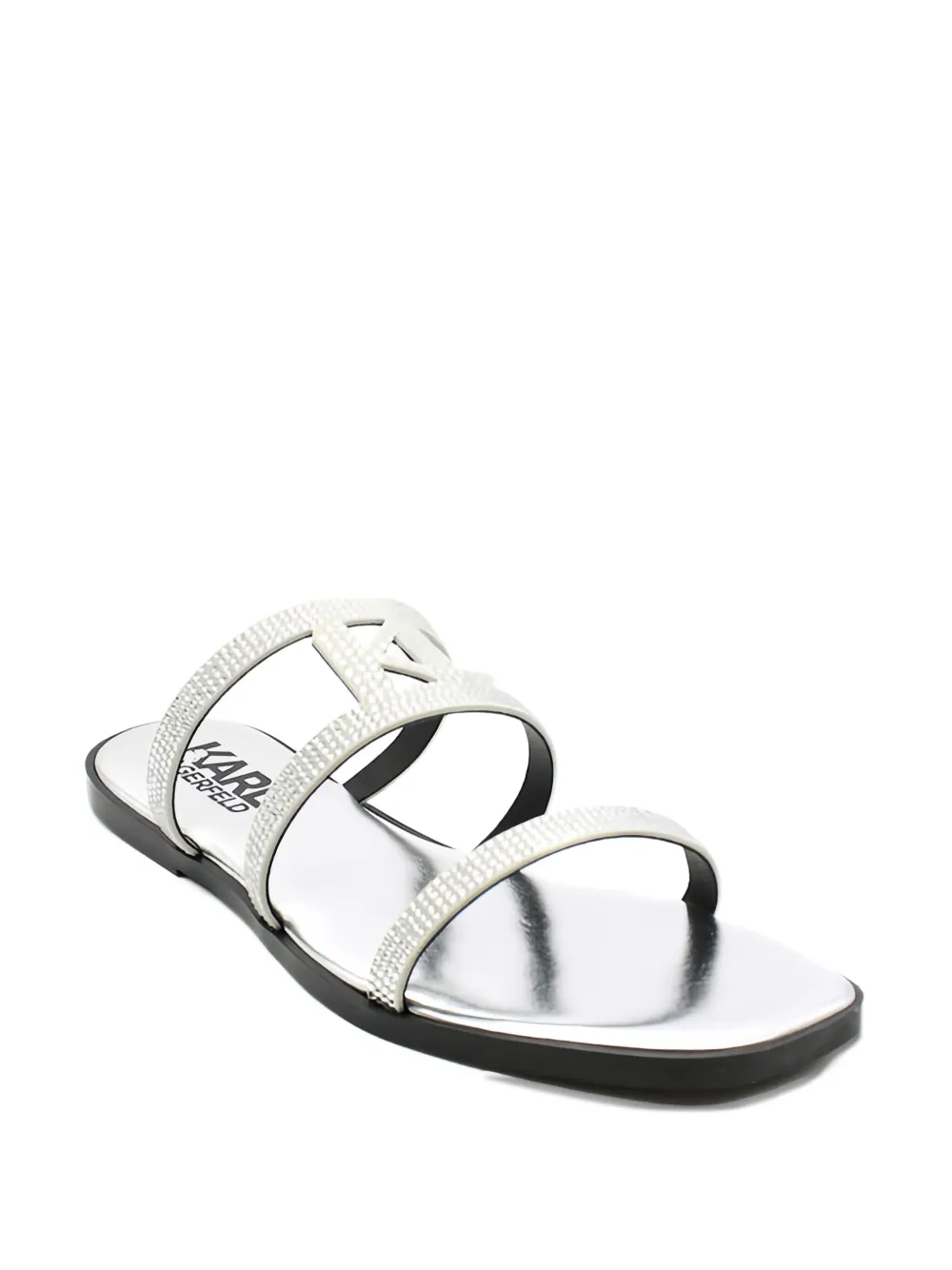 Karl Lagerfeld Olympia sandalen verfraaid met stras Zilver