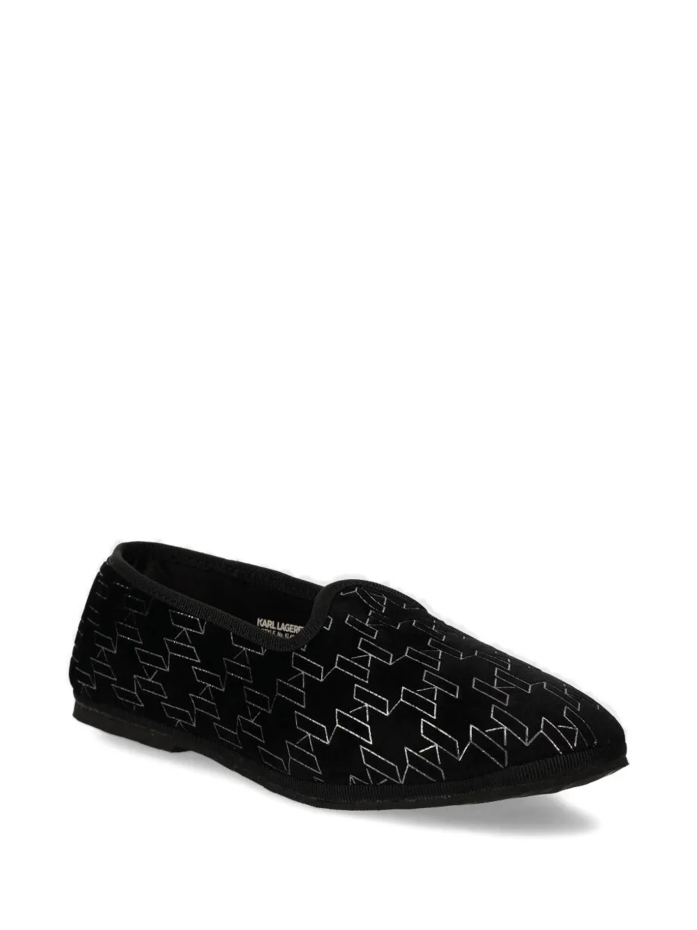 Karl Lagerfeld Monogram Slip-on Slippers In Black