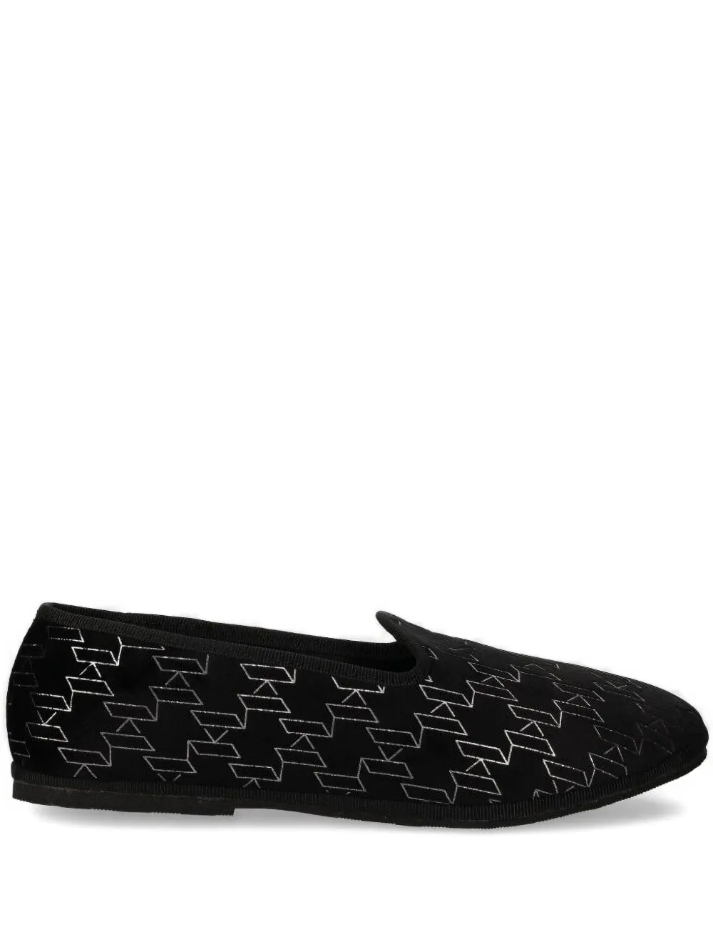 Karl Lagerfeld Monogram Slip-on Slippers In Black