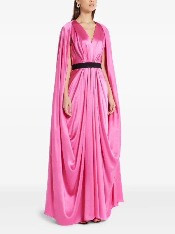 roksanda pink dress Maite caped draped midi dress in pink - Roksanda