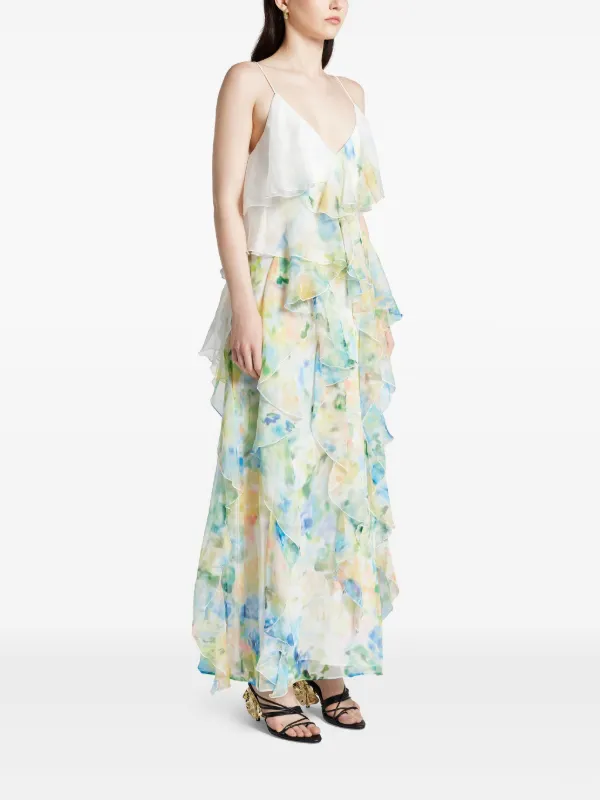 aje blue ruffle dress Selestia Gown-PALE BLUE / 4