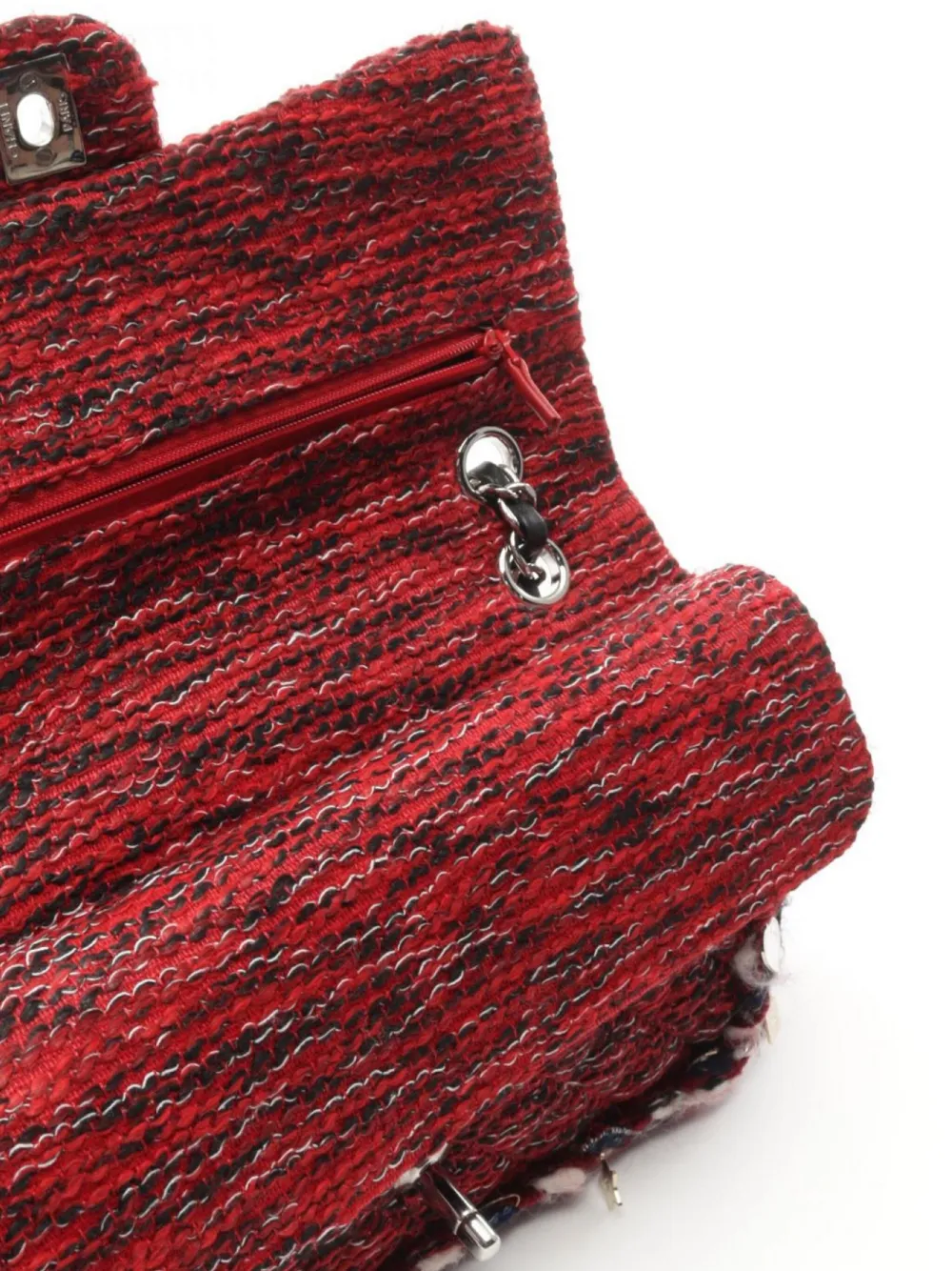 Pre-owned Chanel 2017-2018 Double Flap Shoulder Bag In Red