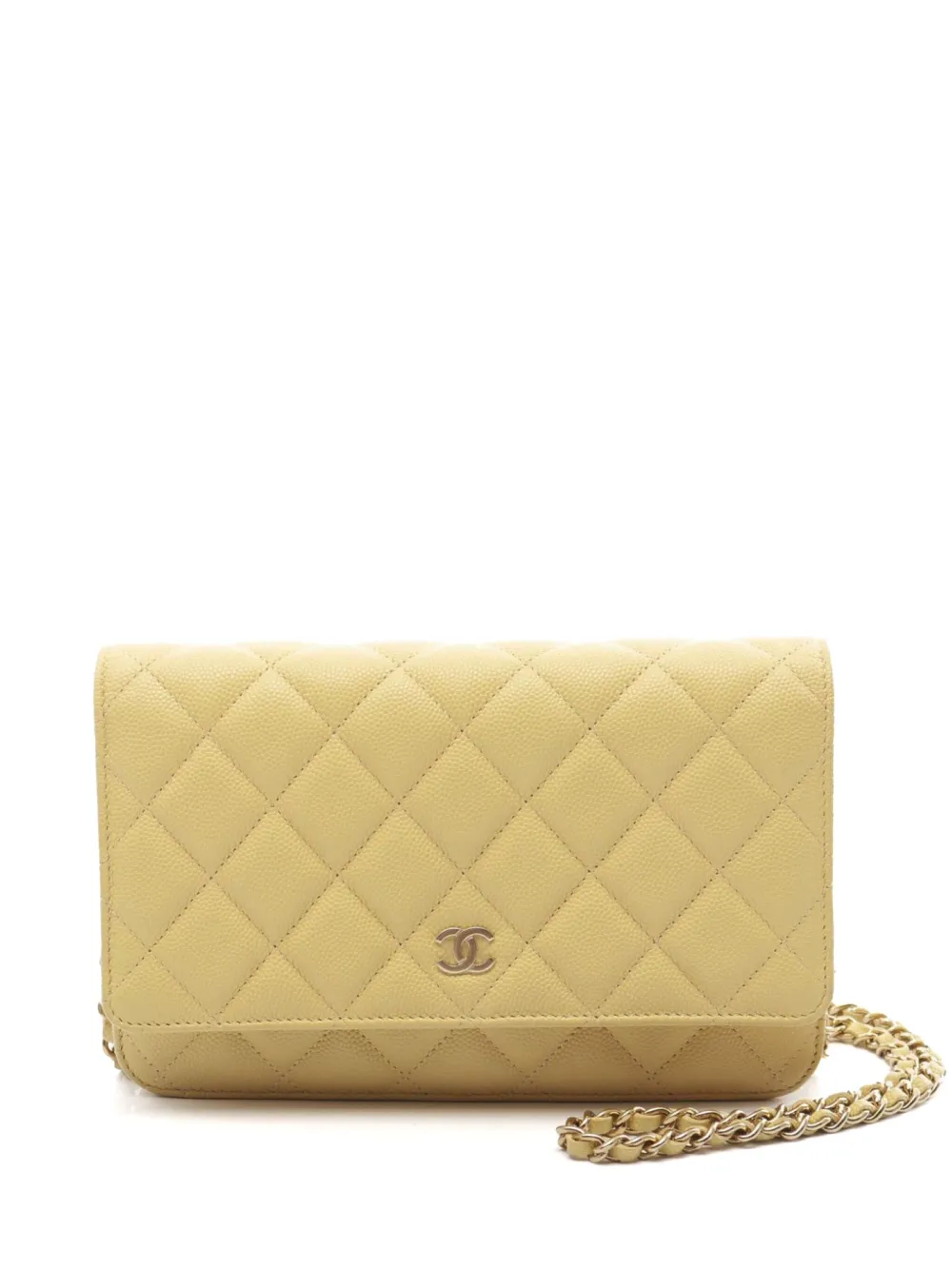 CHANEL Pre-Owned شنطة كتف مبطنة بتصميم المعين 2021 | أصفر | Image 1