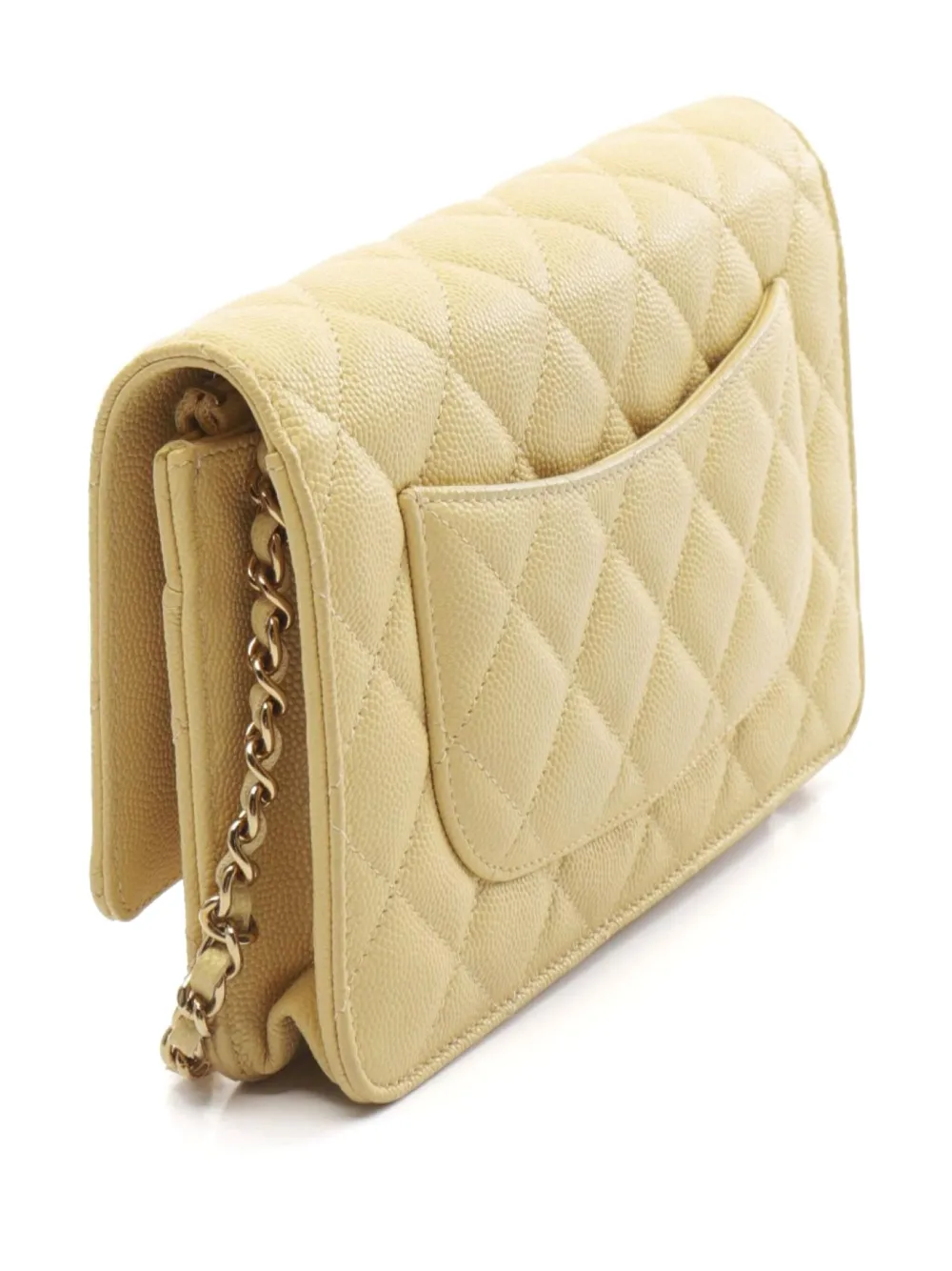 CHANEL Pre-Owned 2021 diamond-quilted shoulder bag - Geel