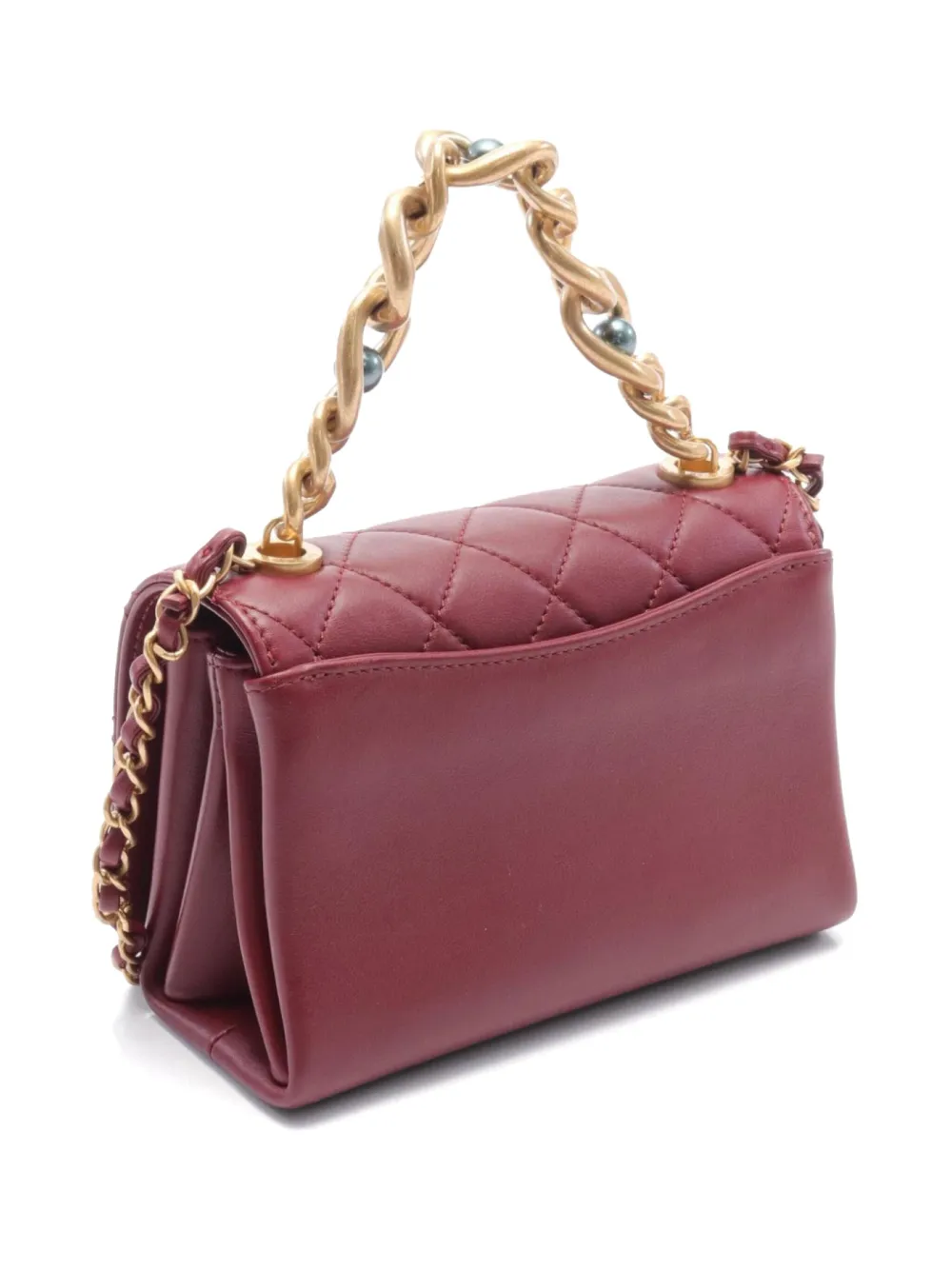 CHANEL Pre-Owned 2021 Pearl Flap shoulder bag - Rood