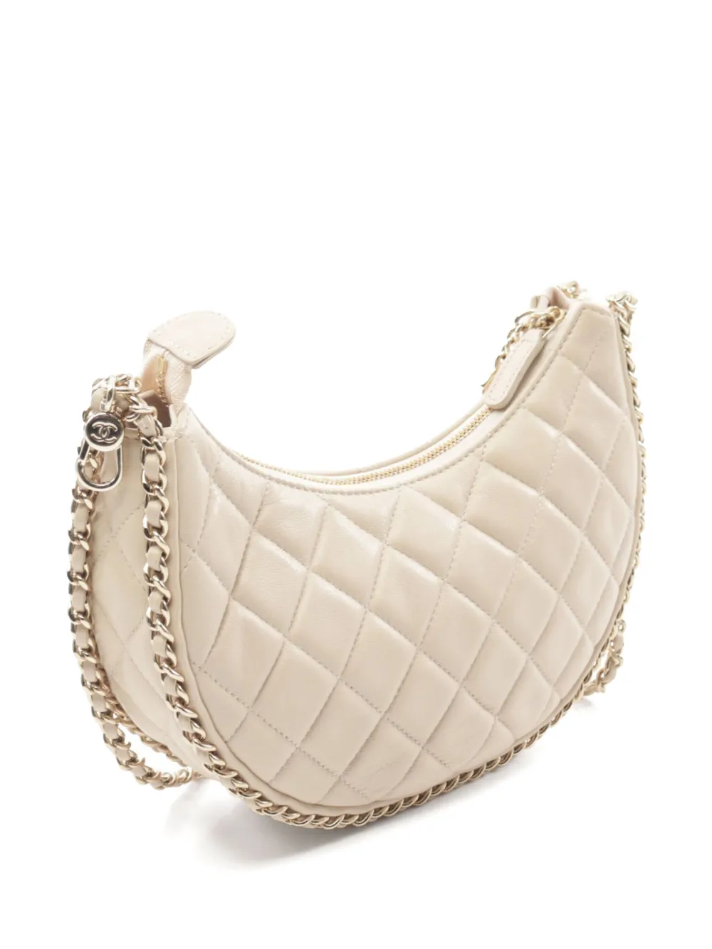 CHANEL Pre-Owned 2021 small quilted shoulder bag - Beige