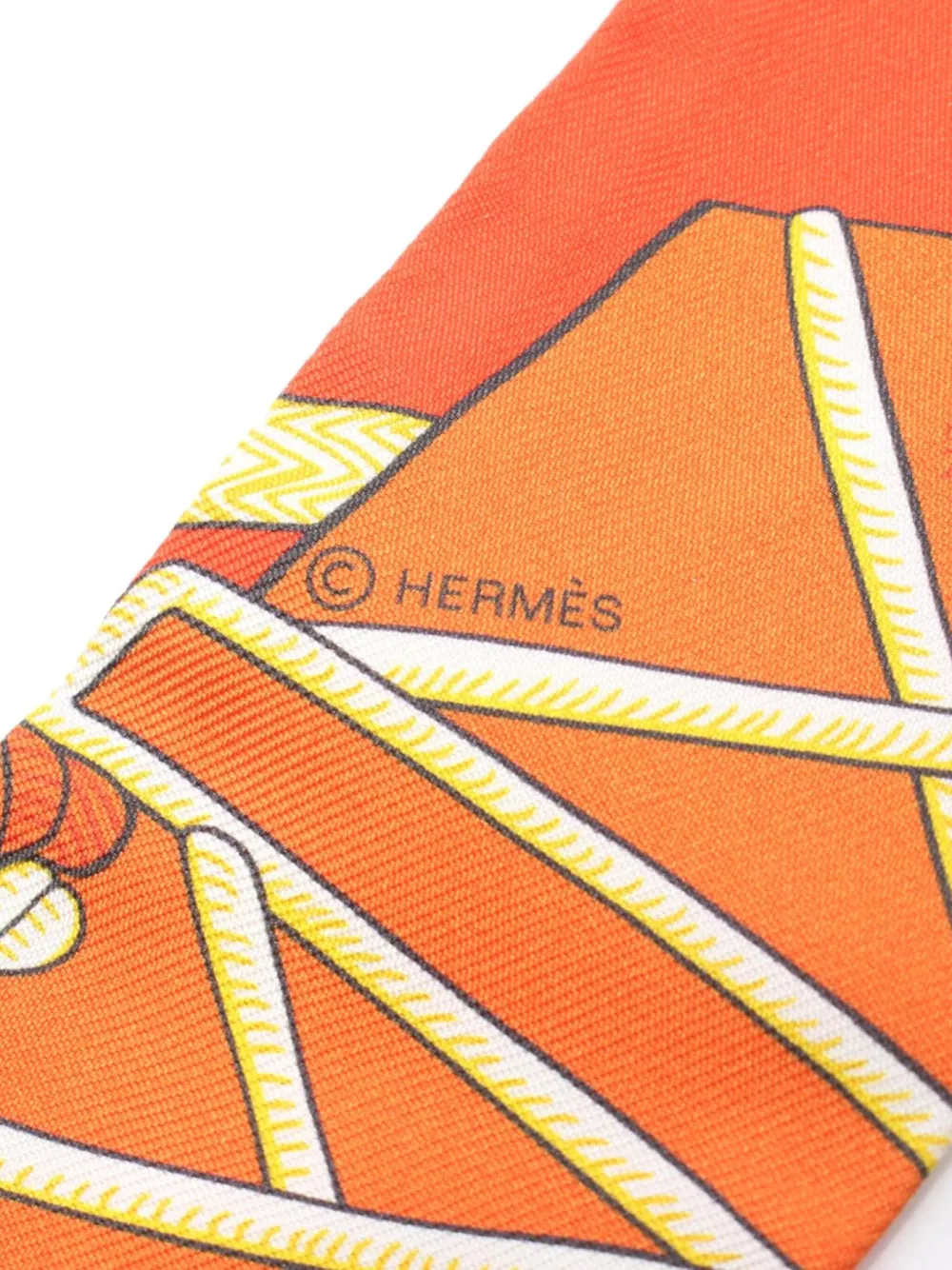 Hermès Pre-Owned 2010s Twilly Zouaves et Dragons sjaal - Roze