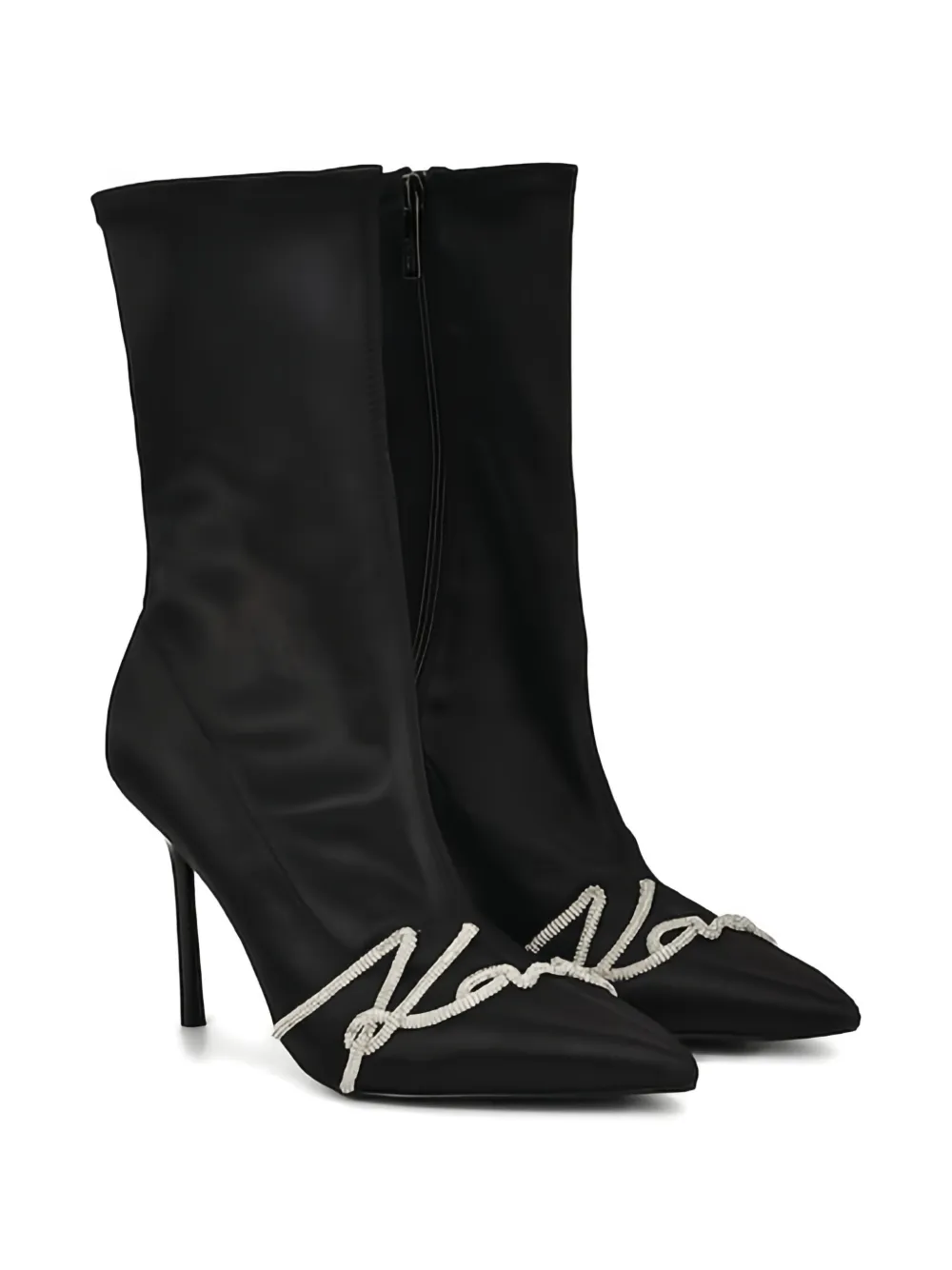 Karl Lagerfeld Sarabande Signia crystal-embellished stiletto boots Black