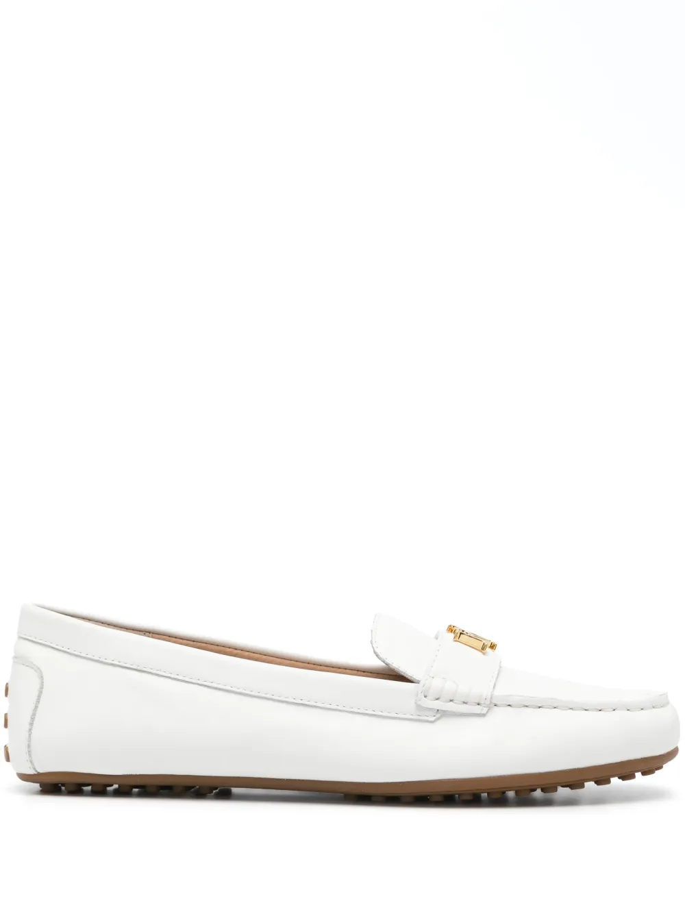 Lauren Ralph Lauren logo-plaque loafers White