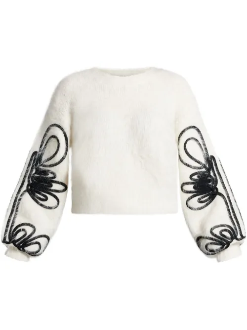 Aje pull à broderies - Blanc - Aje - Modalova