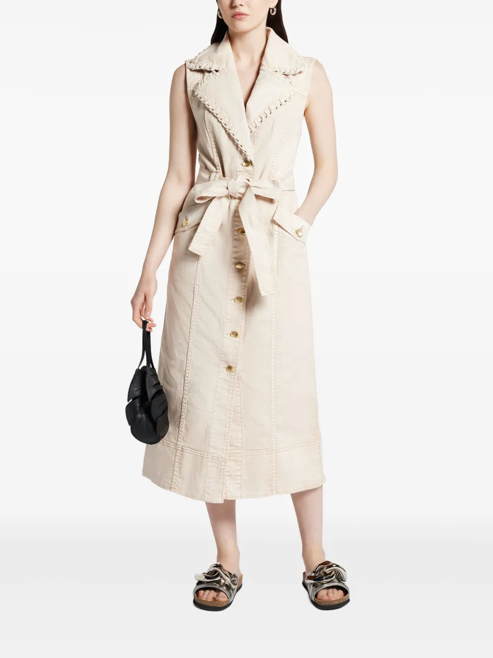 Aje cotton midi dress - Beige