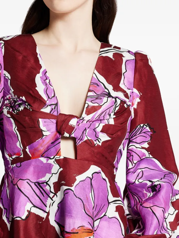 strapless open back dress The Josephine Dress in Pink Peony Print 14 / Pink Peony Print main image 0