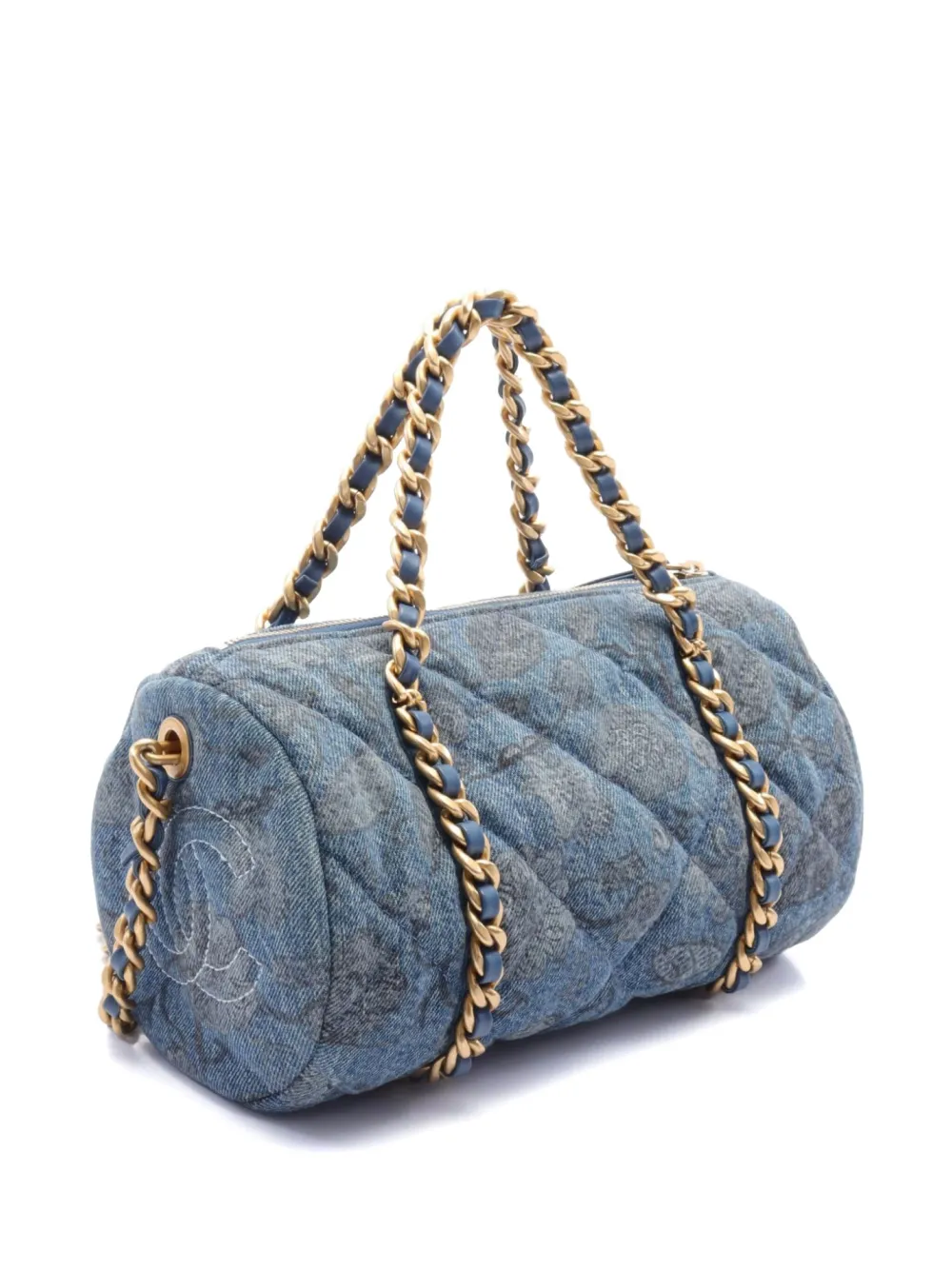 CHANEL Pre-Owned 2021's Denim Boston shoulder bag - Blauw