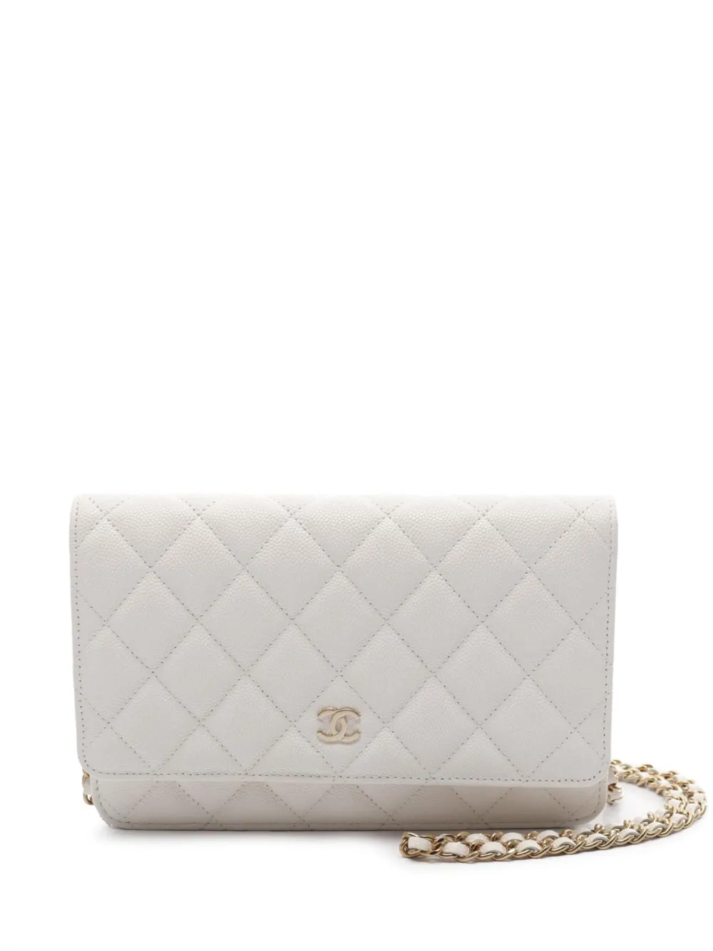 CHANEL Pre-Owned 2021 quilted chain wallet | White | Image 1