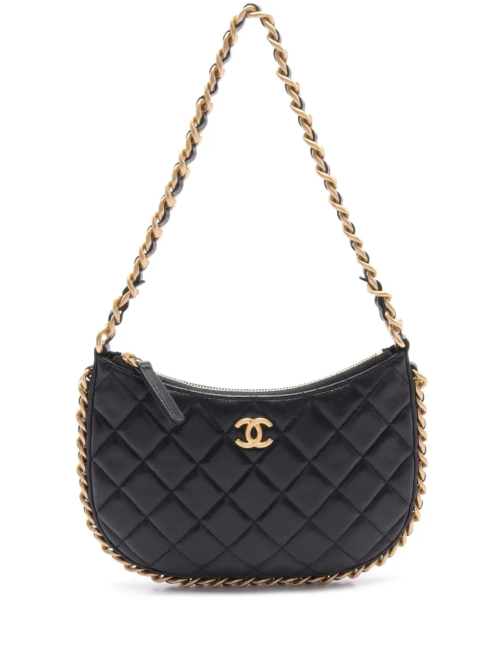 CHANEL Pre-Owned 2021 チェーン アラウンド ショルダーバッグ - ブラック CHANEL Pre-Owned 2021 チェーン アラウンド ショルダーバッグ - ブラック