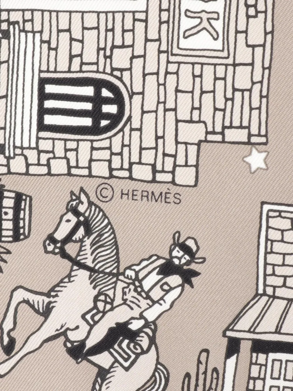 Hermès Pre-Owned 2010s Carré 55 Paris Station scarf - Beige