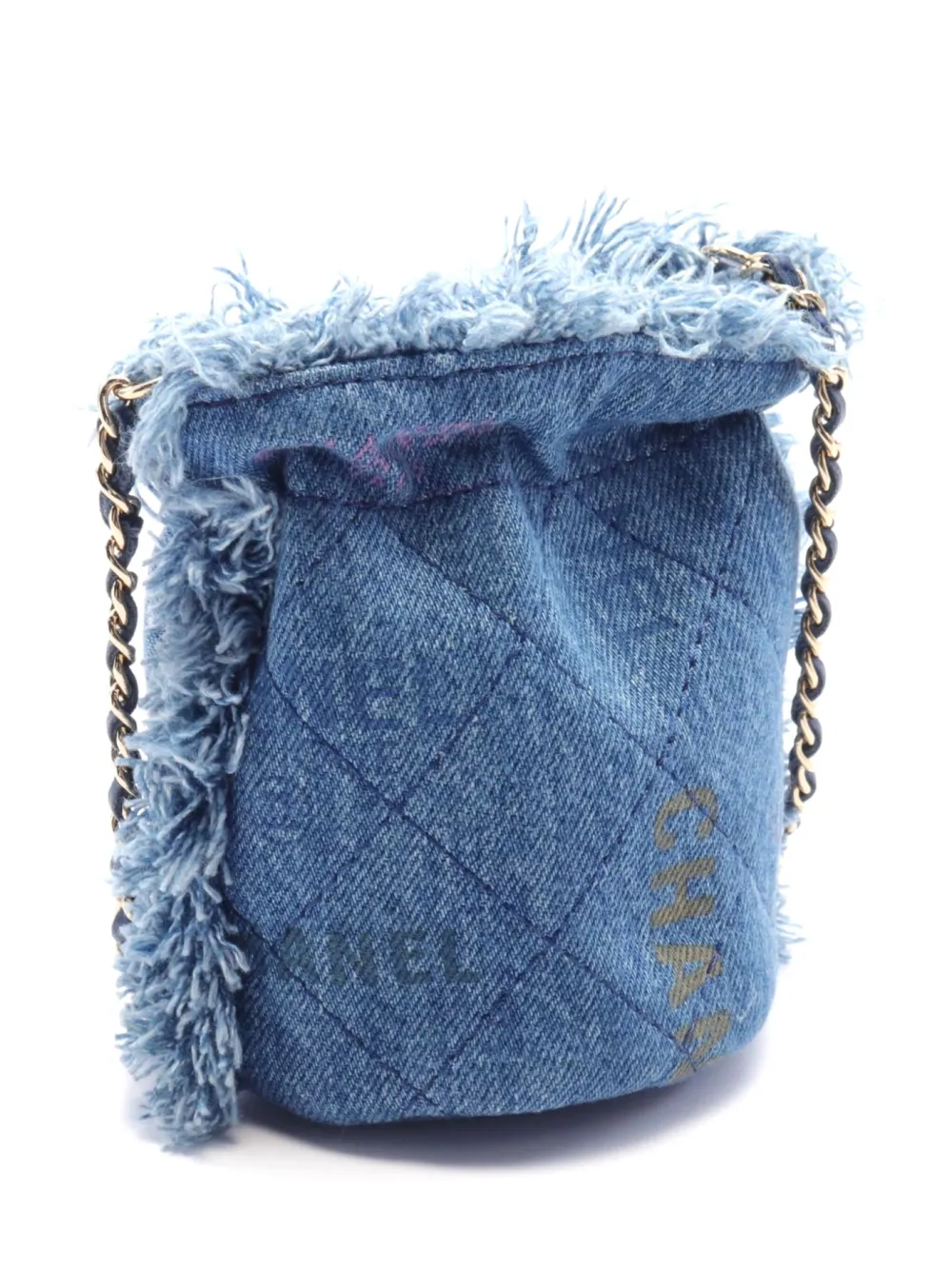 CHANEL Pre-Owned 00s mini quilted bucket bag - Blauw