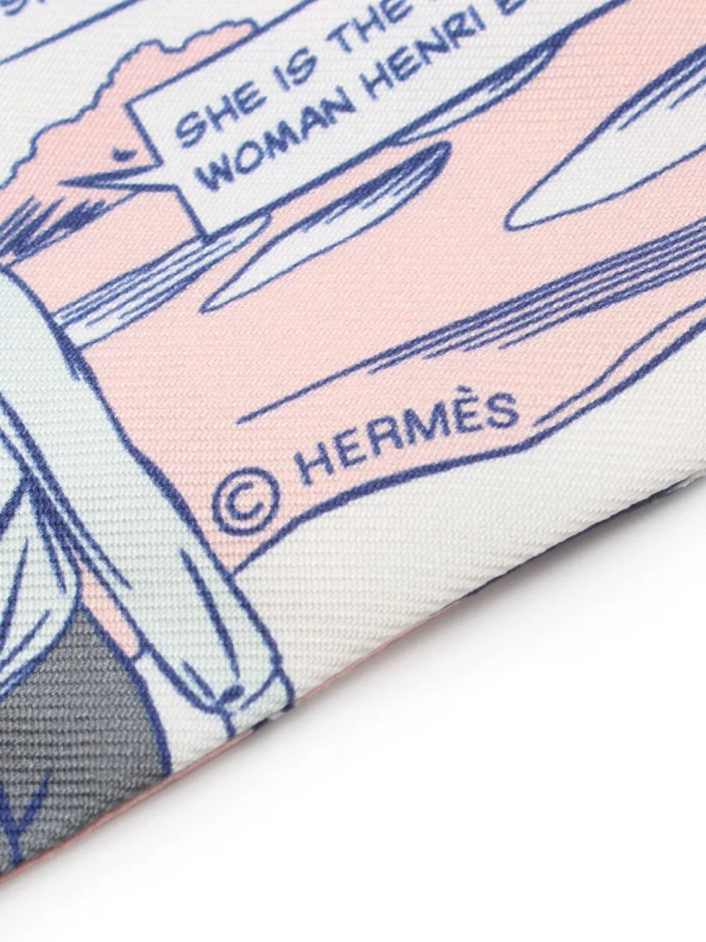 Hermès Pre-Owned 10s Twilly Wow sjaal met strik - Wit