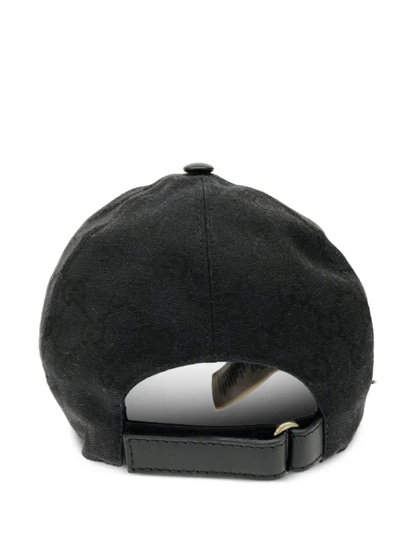 Authentic Gucci GG Cap Black Canvas Preowned luxury-men-gucci-used-  main image 3